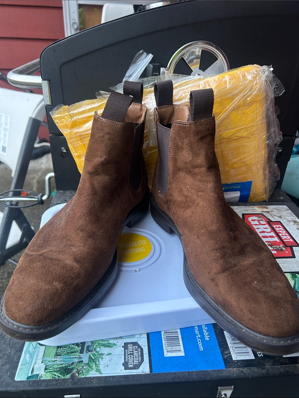 H & M Men’s Brown Suede Chelsea Slip On Boots Boots Size 43/10US - Picture 15 of 16